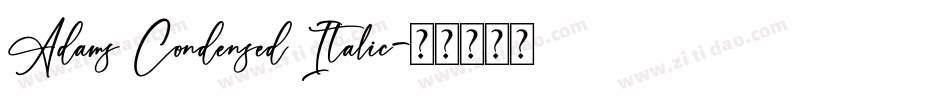 Adams Condensed Italic字体转换
